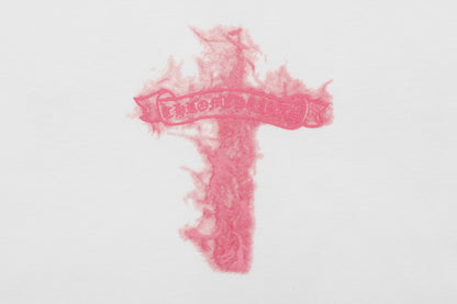 Chrome Hearts Black Base Pink Flame Cross T-shirt P65